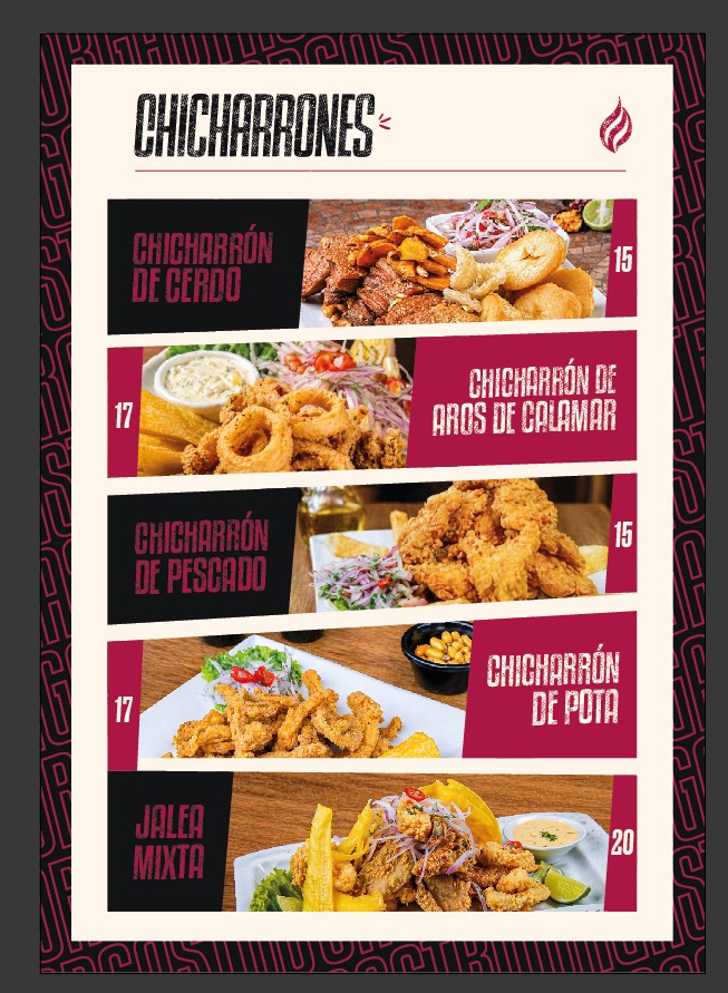 Oferta de Chicharrones Orgastro: chicharrón de cerdo, aros de calamar, pescado, pota y jalea mixta